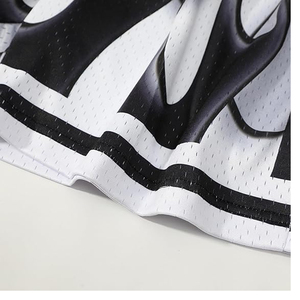 Men's Streetwear Shorts Good Quality Drawstring Mid Waist Flame Pattern 100% Polyester Breathable Heavyweight Casual Wear - Product Image 5