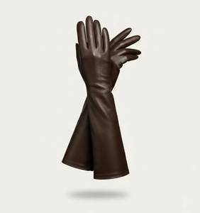 <b>Women</b> Long Black <b>Leather</b> <b>Gloves</b> Elbow Length Warm Lined Winter Opera Evening Party Dress <b>Gloves</b> Faux <b>Leather</b> - Product Image 3
