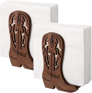 1 Pieza Soporte para Servilletas con Forma de Bota de Vaquero del Oeste, Dispensador de Servilletas Rústico para Mesa de Cocina, Decoración de Pie para el Hogar - Product Image 5