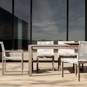 Table rectangulaire en teck au style moderne et épuré, idéale pour l'extérieur et durable - Product Image 2