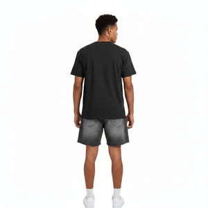 ชุดเสื้อผ้าสตรีทแวร์ Tech-Weavers สำหรับทุกเพศ เสื้อยืดสีดำแขนกุด กางเกงขาสั้น ลายพิมพ์ Cyber-Log Global Code Syndicate ชุดลำลองสำหรับฤดูร้อน - Product Image 2