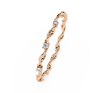 แหวนทองคำแท้ 14k ทรงกลมประดับเพชรแบบเกลียวสำหรับผู้หญิง เหมาะสำหรับเป็นของขวัญในโอกาสหมั้น วันครบรอบแต่งงาน - Product Image 5