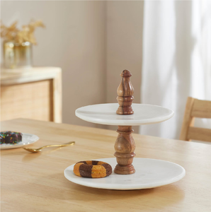 Marble <b>Cake</b> Stand Server Platter 2 <b>Tier</b> latest Wholesale Manufacture handicrafts Top Quality Cupcake Stand - Product Image 1