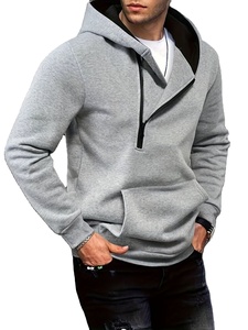 เสื้อฮู้ดดี้พิมพ์ลายสีพื้นผ้าฝ้ายฟลีซเนื้อนุ่มสบาย 100% สำหรับฤดูหนาว มีกระเป๋า ทรงบาง สำหรับผู้ชาย ผลิตในบังกลาเทศ - Product Image 2