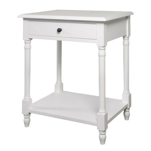 Talita Oak Wood Nightstand with One Drawer White Finish Contemporary Design for Indoor Use - Product Image 1