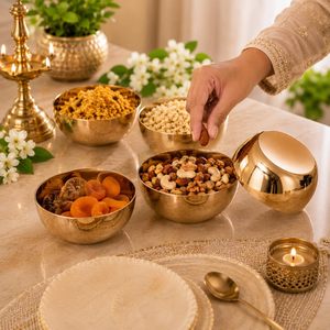 Bol de service et de table en laiton poli de luxe traditionnel pour soupe, riz, curry, dessert, cuisine à domicile, cadeau - Product Image 2