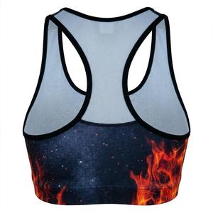 Soutien-gorge de sport personnalisé à sublimation avec motif flamme, maintien élevé, pour femme, respirant, idéal pour le fitness et le yoga - Product Image 2