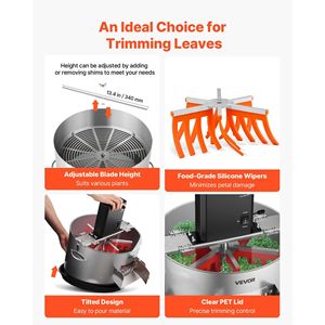 Trimmer Elettrico per Foglie e Germogli da 16 Pollici con Funzione Manuale, Lame in Acciaio Inossidabile per Taglio Visivo a Umido, Forbici da Potatura - Product Image 4