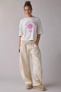 เสื้อยืดโอเวอร์ไซส์ลายทางสำหรับผู้หญิง ทรงหลวม ไหล่ตก แขนสั้น คอกลม ผ้าฝ้าย สไตล์ลำลอง สตรีทแวร์ เสื้อโอเวอร์ไซส์ผู้หญิง - Product Image 2