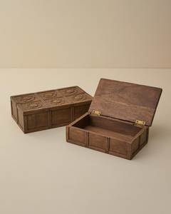 Antique Design Wooden Spice Storage <b>Box</b> Rectangle Shape Lid Hinged Minimalist Design 1 Layer Multifunctional Dishwasher Safe <b>Box</b> - Product Image 3