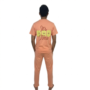 เสื้อยืดและกางเกงขายาวผู้ชายพิมพ์โลโก้ตามสั่ง สีสันสวยงามทันสมัย ชุดแฟชั่นใหม่ขายดี - Product Image 6