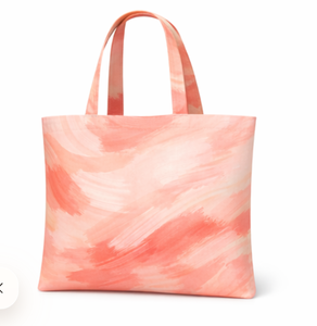 Bolsa de lona de tamaño mediano con estampado de acuarela de coral, asa superior, para compras, uso diario, ecológica, reutilizable, bolsa de compras impresa - Product Image 3