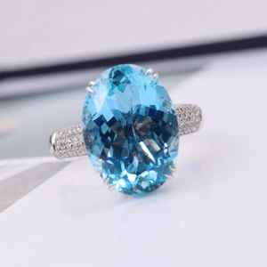 Anillo de Aguamarina Santa María Hecho a Mano, Joyería Fina de Lujo para Compromiso y Boda, Regalo Elegante y Único para Mujer con Piedra Preciosa - Product Image 6