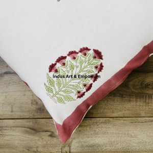Funda de Cojín Cuadrada Decorativa de Lona de Algodón con Estampado a Mano Indio, 40 x 40 cm - Product Image 6