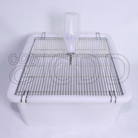 Vente en gros de laboratoire en plastique polypropylène rongeur rat souris maisons d'élevage baignoire cage conteneur avec bouteille d'eau potable