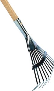 Linea Exports Inc Premium Iron <b>Garden</b> Hand <b>Tool</b> Black Powder Coated With Wooden Grip Trowel Fork Rake For Home Planting - Product Image 4