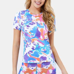 Camiseta de Poliéster 100% Personalizada al por Mayor para Mujer, Impresión por Sublimación de Alta Calidad, Estilo Casual, Logotipo OEM, Transpirable - Product Image 1