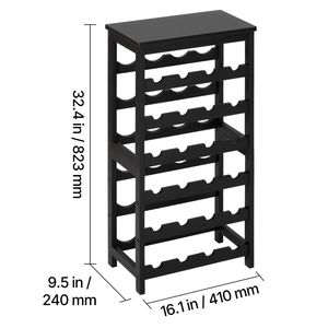 Espositore da Terra per 24 Bottiglie di Vino, Scaffale a 6 Livelli Rimovibile, Portabottiglie da Tavolo - Product Image 5
