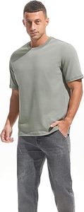 Camiseta de Manga Corta para Hombre, Corte Regular, Color Sólido, Cuello Redondo, 100% Algodón Jersey, Secado Rápido, Transpirable, Ecológica, con Ribete en Contraste - Product Image 3