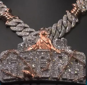 Pendentif Portrait de Luxe en Moissanite Certifiée, Argent 925, Bijoux Hip Hop, Design Personnalisé, Pendentif Lettre en Moissanite VVS - Product Image 2