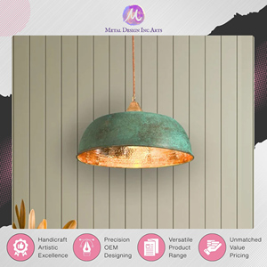 Professional Manufacturer & Exporter Selling Verdigris Green Patina Copper Hammered Pendant Desk <b>Lamp</b> with 1 Year Warranty - Product Image 2