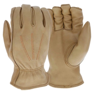 Heavy-Duty Durable Cowhide Grain Leather Safety <b>Gloves</b> Elastic Cuff Abrasion/Heat Resistant Anti-static Industrial - Product Image 1