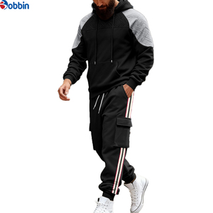 Nuevo Conjunto Deportivo para Hombre, Cómodo, con Capucha, Estilo Cargo, de Poliéster y Algodón, Casual, de Manga Larga, Color Sólido, con Cordón Ajustable - Product Image 1