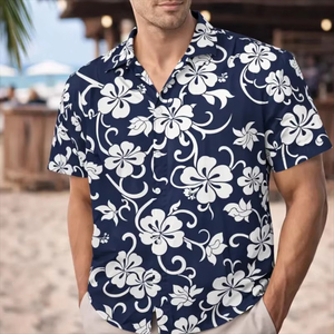T-shirt pour homme, nouveau design, flamant rose, bière, chemise hawaïenne pour homme, rose et noir contrastés, graphique respirant, léger, chemise de vacances - Product Image 2