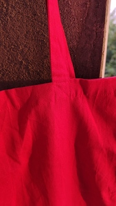 Whole Sale Solid <b>Red</b> Color Cotton Tote <b>Bag</b> Lightweight Durable Summer Vintage Beach Travel Shopping Shoulder Casual Eco - Product Image 6