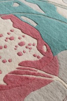 Tapis indien Sugarbush personnalisable, abstrait, moderne, à poils longs, tufté à la main, en laine de Nouvelle-Zélande, anti-taches, anti-chute de poils, avec support en latex
