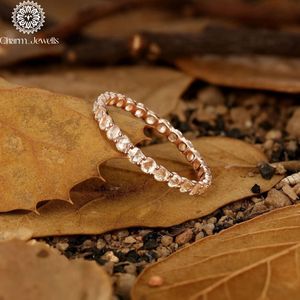 Charm_Jewells Moissanite <b>Eternity</b> Band <b>Ring</b> Round Brilliant Cut Pave Setting 925 <b>Silver</b> Women's Classic Engagement <b>Ring</b> - Product Image 2