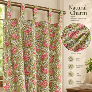 Rideaux en coton transparents élégants et personnalisables |   Panneaux de fenêtre pastorale écologiques |   Rideaux occultants naturels pour chambre à coucher, pour la maison - Product Image 2