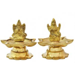 โคมไฟพระพิฆเนศทองเหลืองขนาด3นิ้วทำด้วยมือสำหรับตกแต่งบ้านงานฝีมือช่างอินเดียสำหรับให้เป็นของขวัญ - Product Image 1