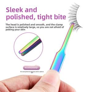 Pince à masque en acier inoxydable à pointe inclinée, pince à double paupière colorée, outil de pincement domestique, vente en gros par le fabricant ASI - Product Image 2