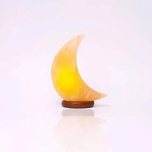 Lampe de sel de l'Himalaya en forme de lune, 100 % faite à la main, design personnalisé, vente en gros OEM, emballage en sachet, qualité alimentaire - Product Image 5