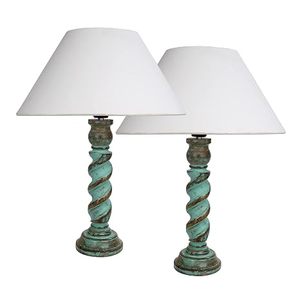 <b>Rustic</b> Vintage Round <b>Table</b> Lamp Beige Fabric Drum Shade Decorative <b>Bedside</b> Floor Lamp for Bedroom Living Room All Seasons - Product Image 3