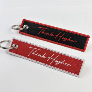 Porte-clés personnalisé brodé sur mesure, patch en toile, cuir PU, métal rectangulaire durable 13x3cm, promotionnel, pour entreprise, voiture - Product Image 6