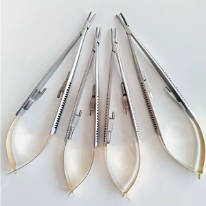 Porte-aiguille professionnel Castrobiejo pour implants dentaires et chirurgie orthodontique, 16 cm, bords droits et courbés, haute précision - Product Image 1