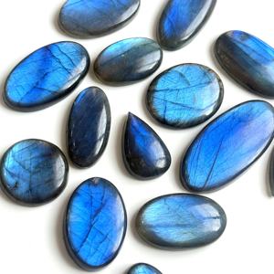 Labradorite bleue naturelle chatoyante, cabochons de formes variées, labradorite polie, pierres précieuses en vrac pour la fabrication de bijoux, vente en gros - Product Image 6