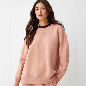 Wholesale Crescent Wear Casual Drop Shoulder Fleece 100%Cotton Oversized <b>Jumper</b> Streetwear Embroidered Luxury Women Asymmetric - Product Image 3