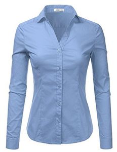 Camisa de Vestir Clásica Blanca de Algodón para Mujer, Manga Larga, Cuello Camisero, Botones, Estilo Oficina, Color Sólido, Corte Regular - Product Image 5