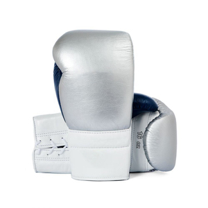 Guantes de Boxeo Profesionales Personalizados de Último Diseño, Color Morado y Negro, con Cordones, de Cuero y Marca Winning - Product Image 1