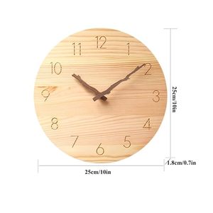 Modern Art Deco Bamboo <b>Mechanical</b> Wall <b>Clock</b> with Still Life Pattern 25mm Thick Plate Silent Needle Display for Living Room - Product Image 2