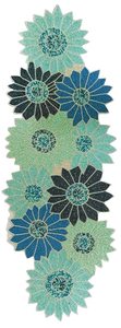 Floral Embroidered Table <b>Runner</b> Blue Green Cotton Bohemian Home Decor <b>Washable</b> - Product Image 4
