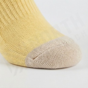 Yellow Crew <b>Socks</b> Solid Color Knitted Cotton Breathable Casual Daily Wear for Adults Spring Season - Product Image 6