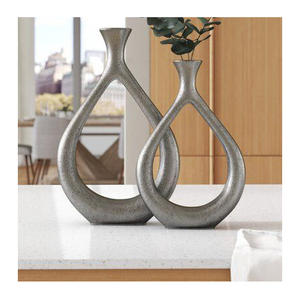 Vase à fleurs Art Déco contemporain en verre, fait main, écologique, décoratif, pour centre de table, style Diwali - Product Image 3