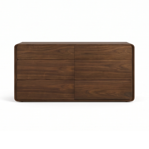 Commode à 6 tiroirs en teck, fabriquée à la main, style moderne, pour chambre à coucher, appartement, salon - Product Image 3
