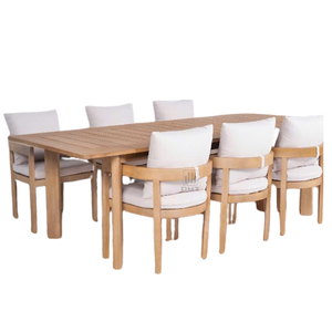 Modern <b>Wood</b> <b>Outdoor</b> Dining Set 6 Seater Garden <b>Table</b> and Chairs Garden Furniture Set Custom Sizes Colors Vietnam Patio - Product Image 3