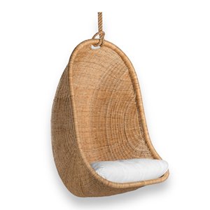 Silla colgante de ratán hecha a mano, columpio doble para exteriores, muebles para patio y jardín. - Product Image 4