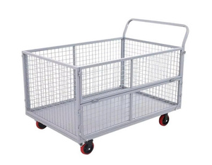 Chariot à plateforme industriel silencieux à 4 roues en acier inoxydable, pliable, avec clôture, moteur électrique 500 kg 1200 W, pour la manutention logistique en entrepôt - Product Image 2